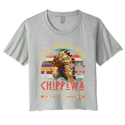 Chippewa Native American Indian Pride Indigenous Tribe Gift Women's Crop Top Tee