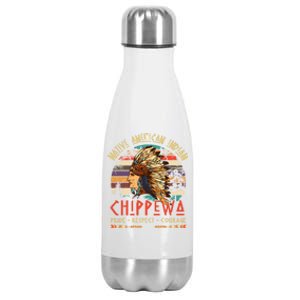 Chippewa Native American Indian Pride Indigenous Tribe Gift Stainless Steel Insulated Water Bottle