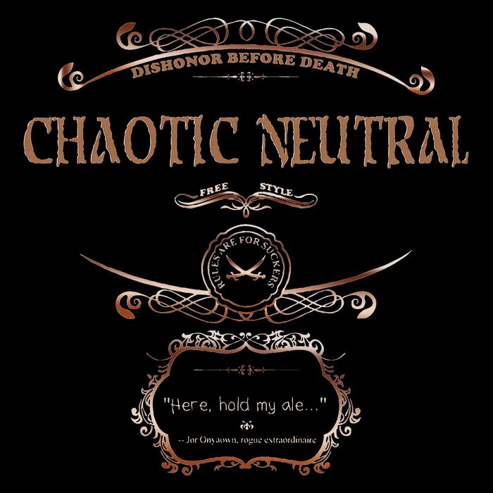 Chaotic Neutral Alignment Gamer Geek Rpg 16 in Basic Backpack