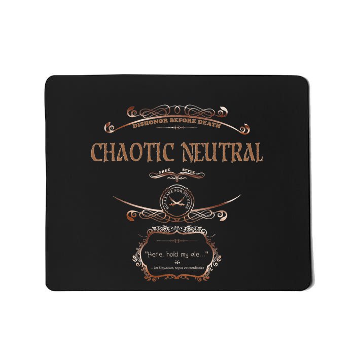 Chaotic Neutral Alignment Gamer Geek Rpg Mousepad
