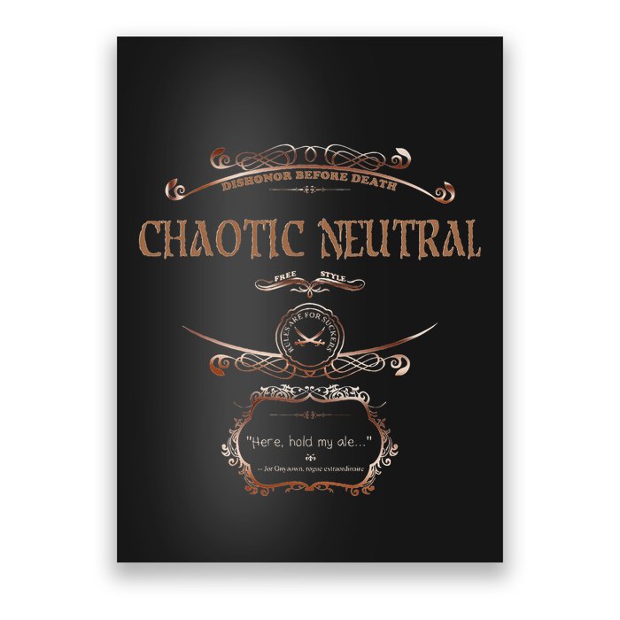 Chaotic Neutral Alignment Gamer Geek Rpg Poster