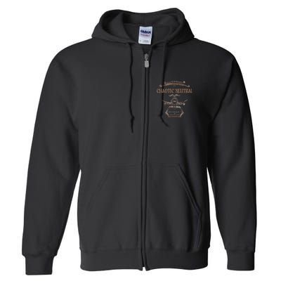 Chaotic Neutral Alignment Gamer Geek Rpg Full Zip Hoodie