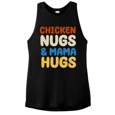 Chicken Nugs And Mama Hugs Ladies PosiCharge Tri-Blend Wicking Tank