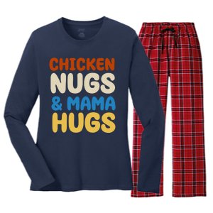 Chicken Nugs And Mama Hugs Women's Long Sleeve Flannel Pajama Set 