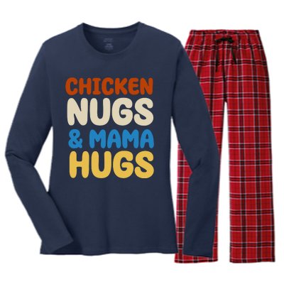 Chicken Nugs And Mama Hugs Women's Long Sleeve Flannel Pajama Set 