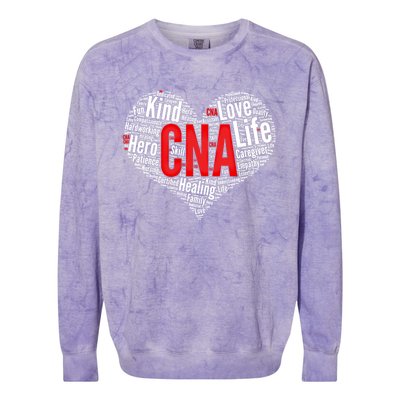 Certified Nursing Assistant Cna Heart Healthcare Profession Cool Gift Colorblast Crewneck Sweatshirt