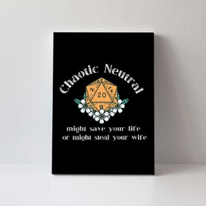 Chaotic Neutral Alignment Gamer, D20 Player Canvas