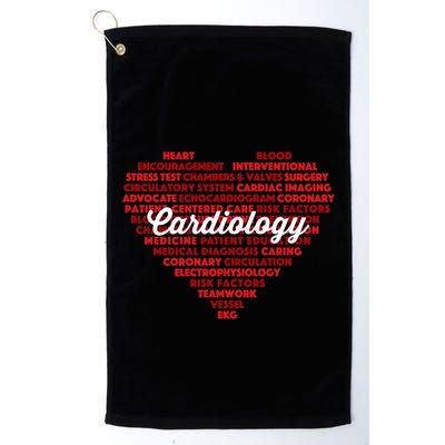 Cardiac Nurse And Cardiologist: Word Cloud Cardiology Heart Gift Golf Towel