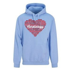 Cardiac Nurse And Cardiologist: Word Cloud Cardiology Heart Gift Unisex Surf Hoodie