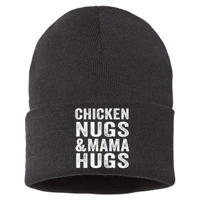 Chicken Nugs And Mama Hugs For Chicken Nugget Lover Sustainable Knit Beanie