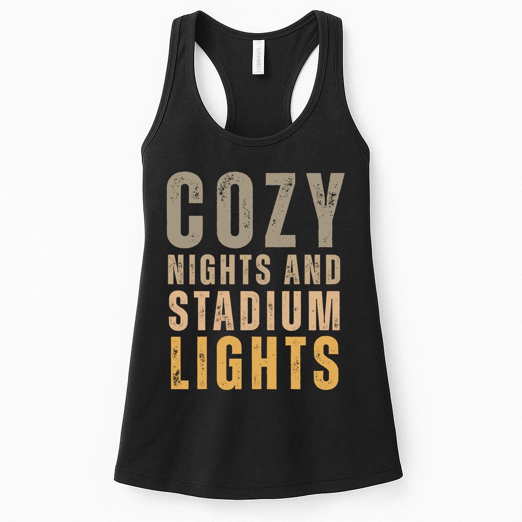 Cozy Nights And Stadium Lights Football Womens Tank Top
