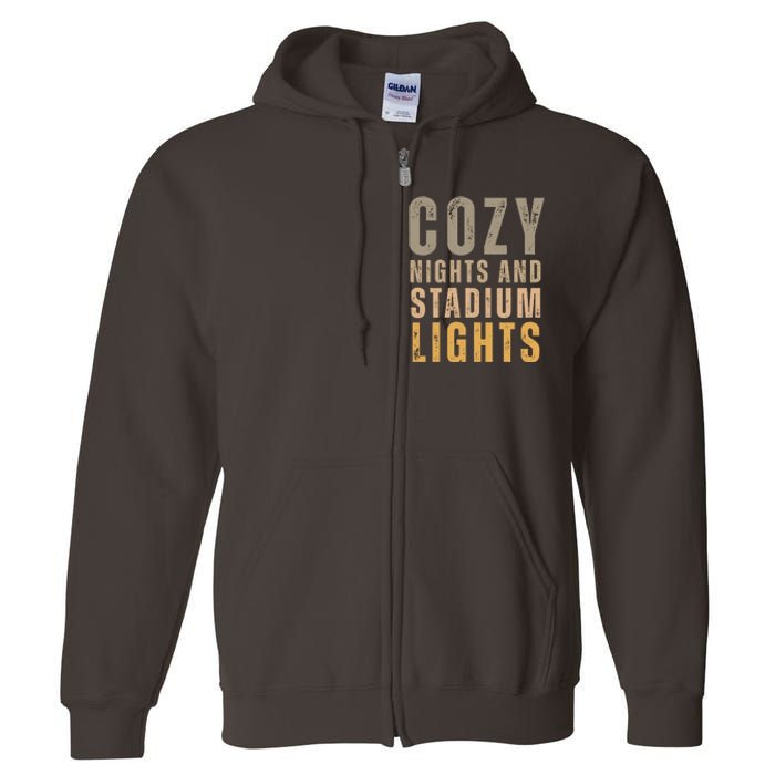 Cozy Nights And Stadium Lights Football Full Zip Hoodie