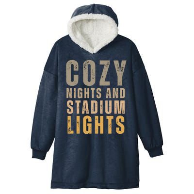 Cozy Nights And Stadium Lights Football Hooded Wearable Blanket