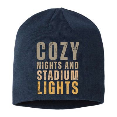 Cozy Nights And Stadium Lights Football Sustainable Beanie