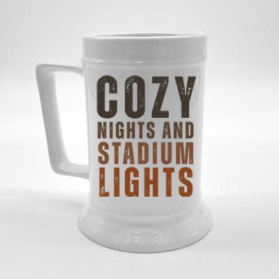 Cozy Nights And Stadium Lights Football Beer Stein