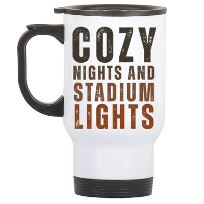 Cozy Nights And Stadium Lights Football Stainless Steel Travel Mug