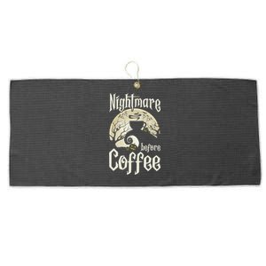 Cute Nightmare Before Coffee Halloween Funny Mug Gift Large Microfiber Waffle Golf Towel