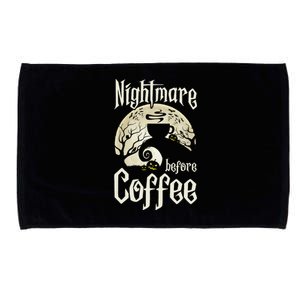 Cute Nightmare Before Coffee Halloween Funny Mug Gift Microfiber Hand Towel