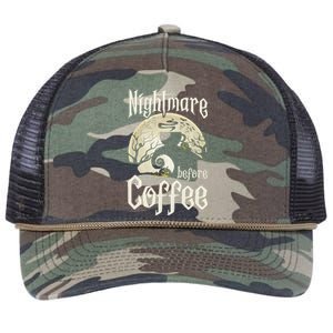 Cute Nightmare Before Coffee Halloween Funny Mug Gift Retro Rope Trucker Hat Cap