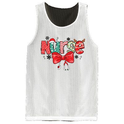 Christmas Nurse Bow Mesh Reversible Basketball Jersey Tank