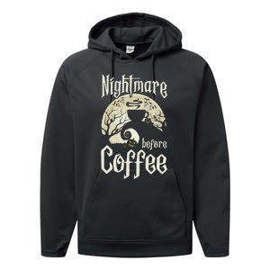 Cute Nightmare Before Coffee Halloween Funny Mug Gift Performance Fleece Hoodie