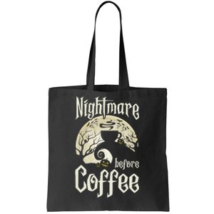 Cute Nightmare Before Coffee Halloween Funny Mug Gift Tote Bag