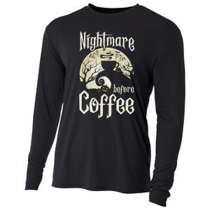 Cute Nightmare Before Coffee Halloween Funny Mug Gift Cooling Performance Long Sleeve Crew