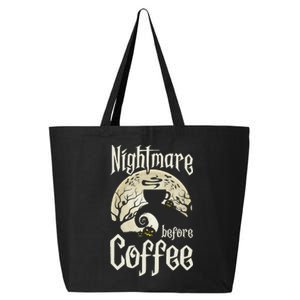 Cute Nightmare Before Coffee Halloween Funny Mug Gift 25L Jumbo Tote