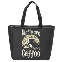 Cute Nightmare Before Coffee Halloween Funny Mug Gift Zip Tote Bag