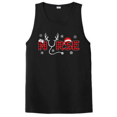 Christmas Nurse Buffalo Plaid Christmas Nursing Healthcare PosiCharge Competitor Tank