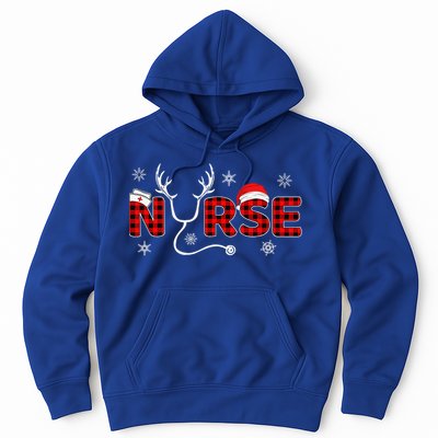 Christmas Nurse Buffalo Plaid Christmas Nursing Healthcare Hoodie