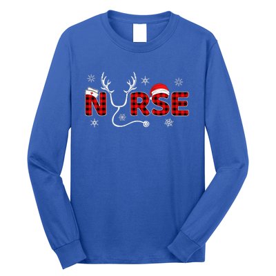 Christmas Nurse Buffalo Plaid Christmas Nursing Healthcare Long Sleeve Shirt