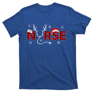 Christmas Nurse Buffalo Plaid Christmas Nursing Healthcare T-Shirt