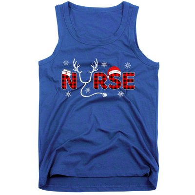 Christmas Nurse Buffalo Plaid Christmas Nursing Healthcare Tank Top