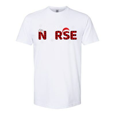 Christmas Nurse Buffalo Plaid Christmas Nursing Healthcare Softstyle CVC T-Shirt