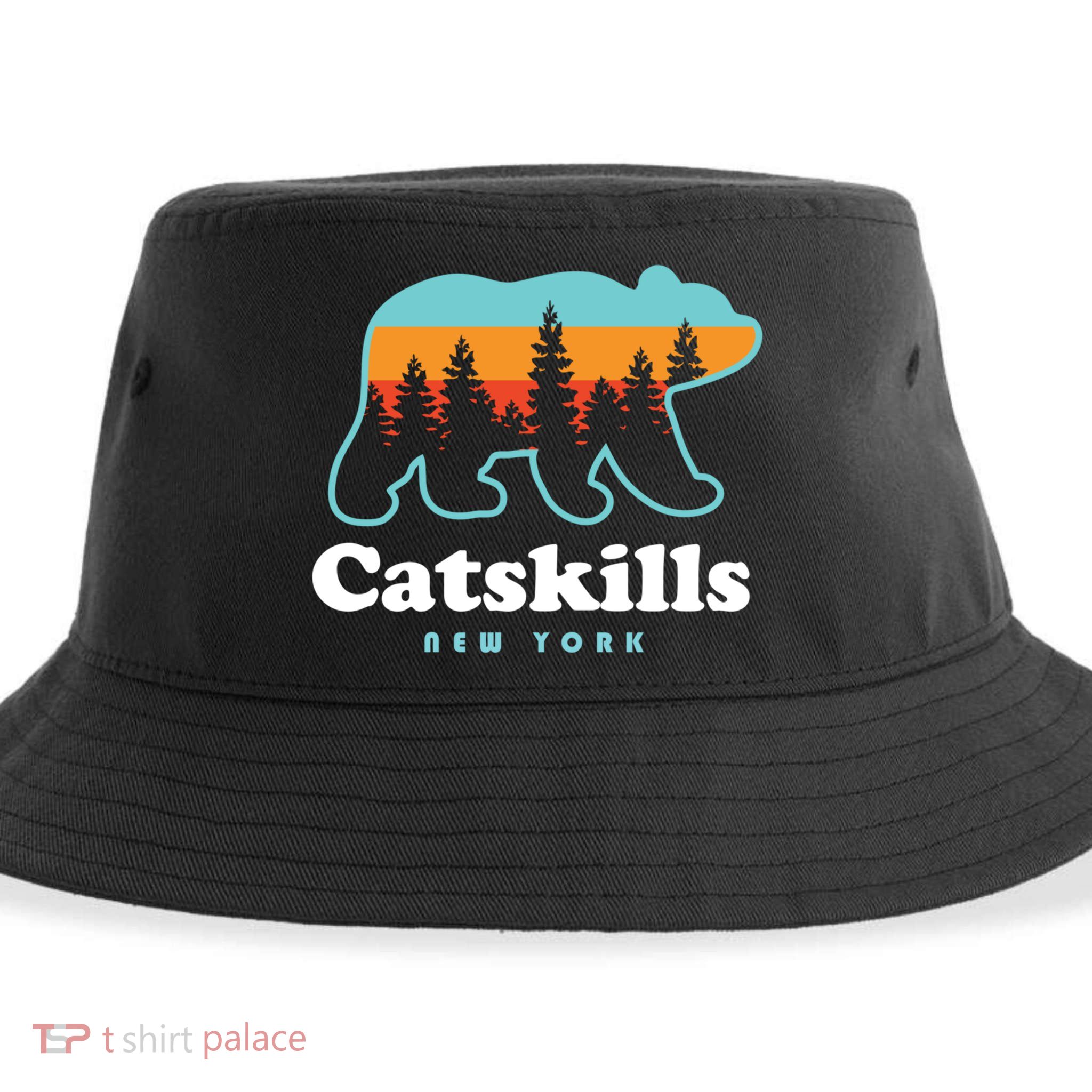Catskills Ny Bear Mountains Camping Hiking New York Gift Sustainable Bucket Hat