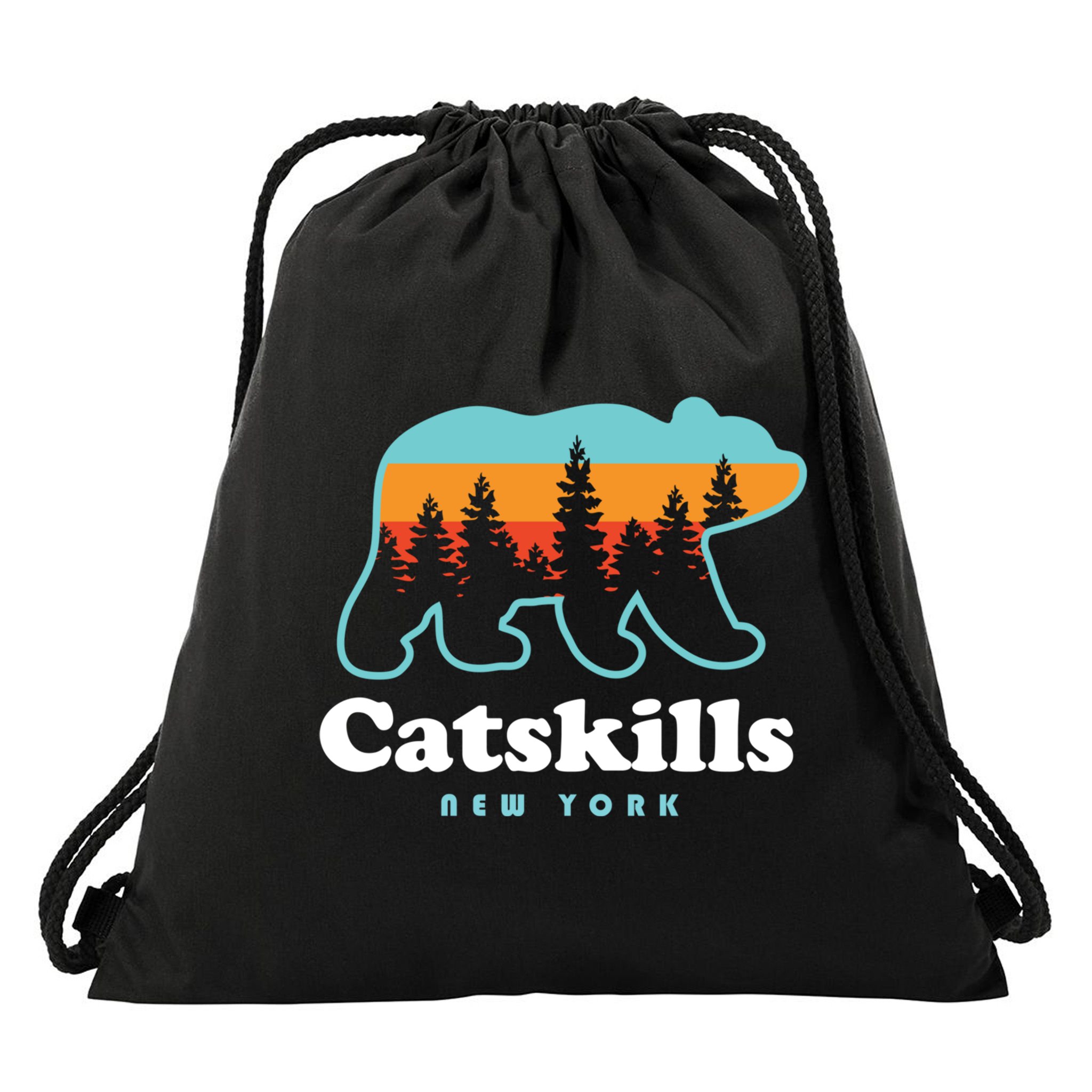 Catskills Ny Bear Mountains Camping Hiking New York Gift Drawstring Bag