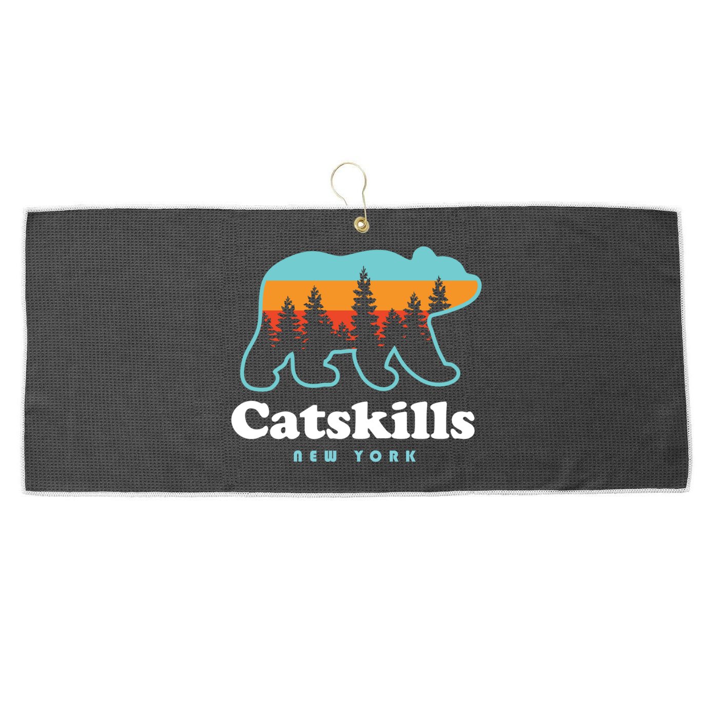 Catskills Ny Bear Mountains Camping Hiking New York Gift Large Microfiber Waffle Golf Towel