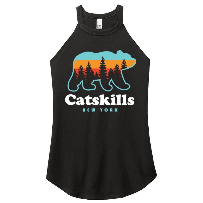 Catskills Ny Bear Mountains Camping Hiking New York Gift Women's Perfect Tri Rocker Tank