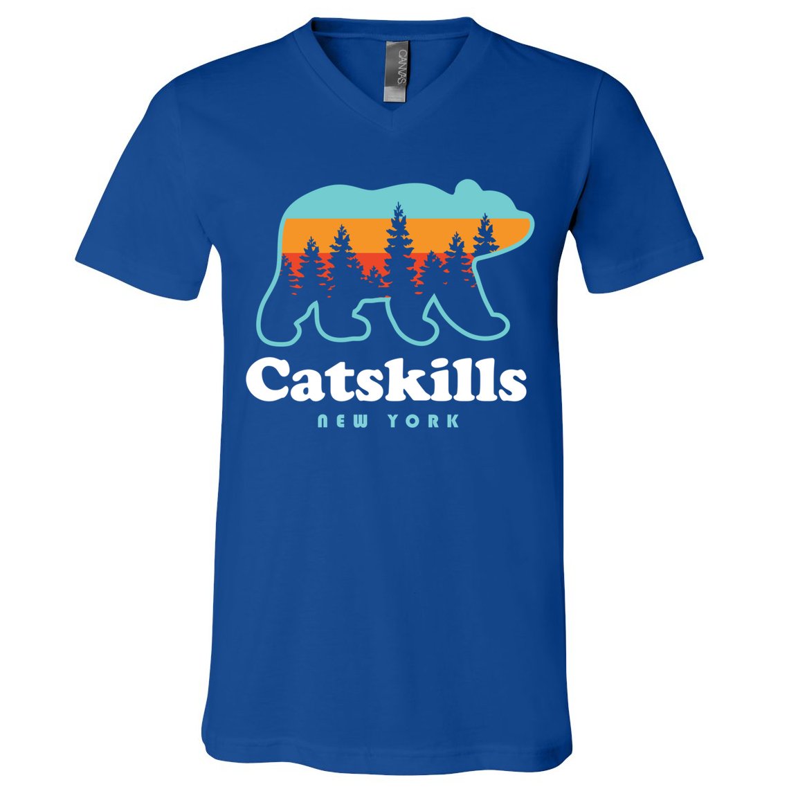 Catskills Ny Bear Mountains Camping Hiking New York Gift V-Neck T-Shirt