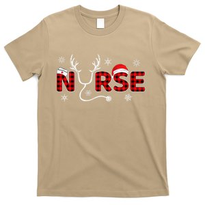 Christmas Nurse Buffalo Plaid Christmas Nursing Healthcare T-Shirt