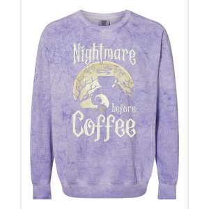 Cute Nightmare Before Coffee Halloween Funny Mug Gift Colorblast Crewneck Sweatshirt