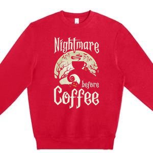 Cute Nightmare Before Coffee Halloween Funny Mug Gift Premium Crewneck Sweatshirt