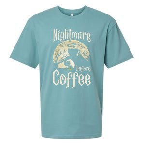 Cute Nightmare Before Coffee Halloween Funny Mug Gift Sueded Cloud Jersey T-Shirt