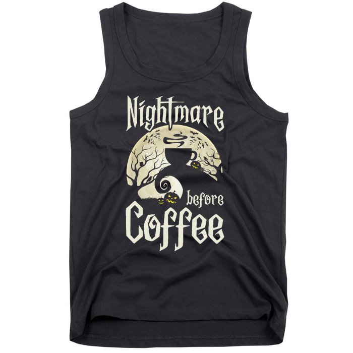 Cute Nightmare Before Coffee Halloween Funny Mug Gift Tank Top