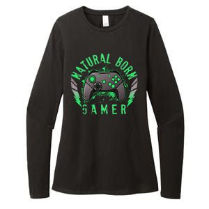 Cool Natural Born Gamer Womens CVC Long Sleeve Shirt