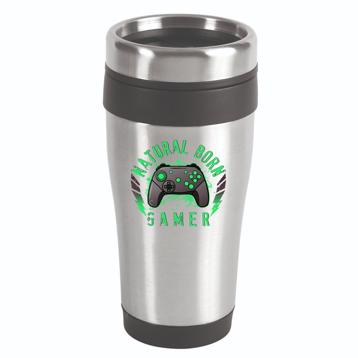 Cool Natural Born Gamer 16oz Travel Tumbler