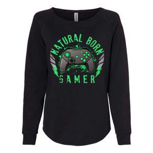 Cool Natural Born Gamer Womens California Wash Sweatshirt