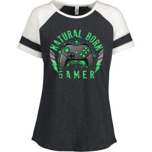 Cool Natural Born Gamer Enza Ladies Jersey Colorblock Tee