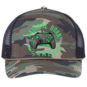 Cool Natural Born Gamer Retro Rope Trucker Hat Cap